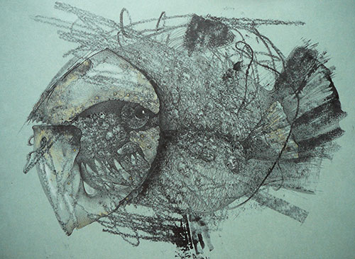 The graphic artist Elizaveta Pastushenko. Artwork. Picture. Drawing. Graphic arts. Composition. The 1st composition from the series Hidden worlds. 2014, 30 x 40 cm, paper pencil ink pen mixed technique